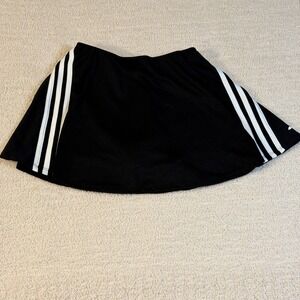 Adidas Black Tennis Skirt Womens Size M Regular Fit Three Stripe Athletic Casual